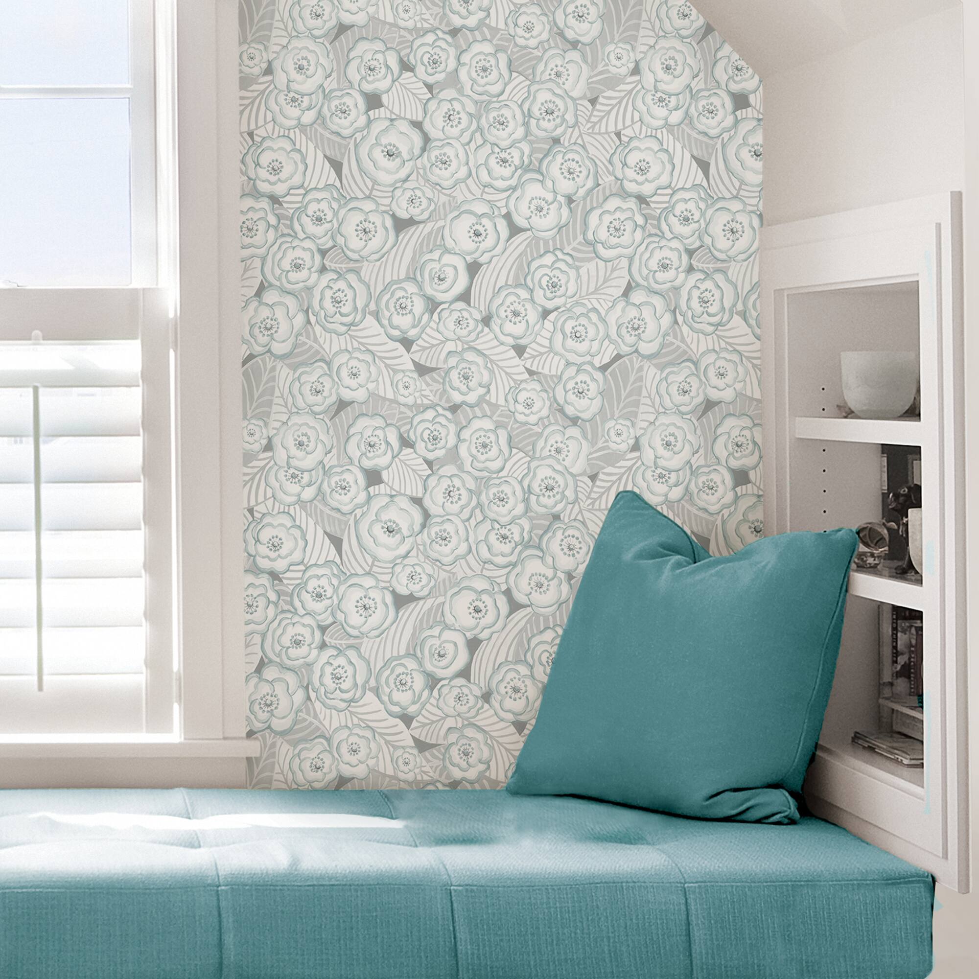 NuWallpaper Oopsie Daisy Gray Peel & Stick Wallpaper